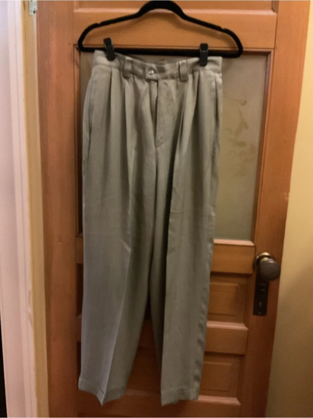 2 piece Tommy Bahama Sage Green Relaxed Button-Front shirt/jacket and trousers